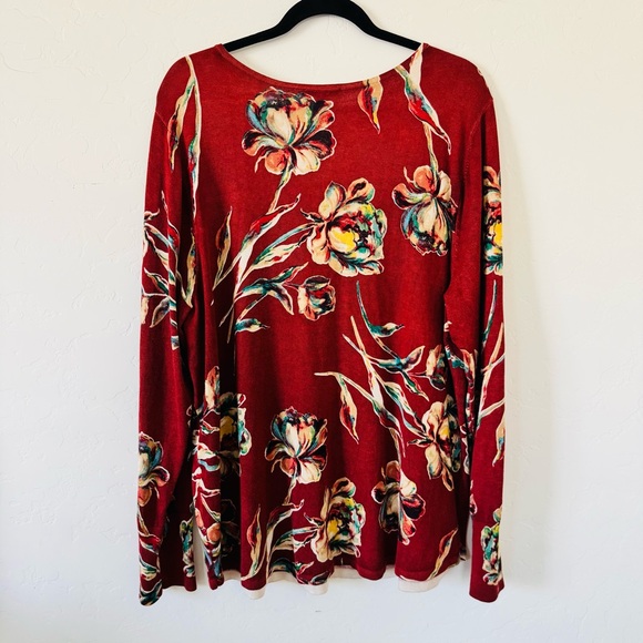 Chico’s Floral Sweater Size XL - Picture 3 of 9
